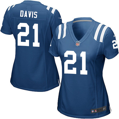 Women's Game Vontae Davis Nike Jersey Royal Blue Home - #21 NFL Indianapolis Colts